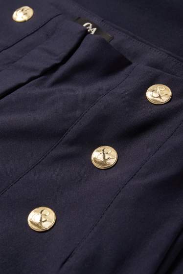 Dona - Pantalons de tela - high waist - slim fit - blau fosc