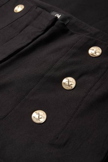 Dona - Pantalons de tela - high waist - slim fit - negre