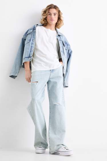 Herren - Wide Leg Jeans - helljeansblau