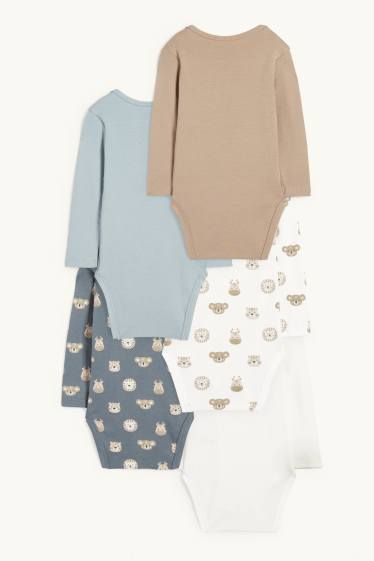 Baby Buben - Multipack 5er - Wildtiere - Baby-Body - weiß