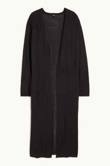 Femmes - Gilet long en maille - noir
