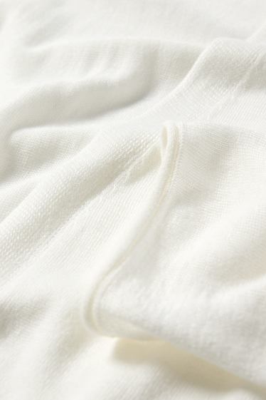 Femmes - Gilet long en maille - blanc crème