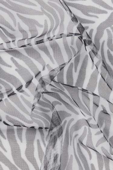 Dames - Sjaaltje - met patroon - zwart