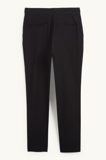 Women - Cloth trousers - mid-rise waist - slim fit - black