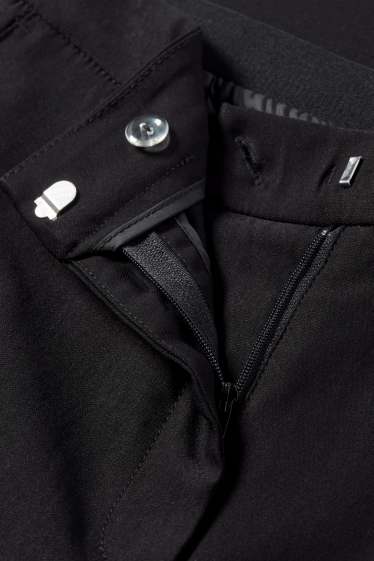 Women - Cloth trousers - mid-rise waist - slim fit - black