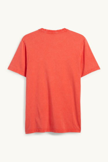 Pánské - Tričko - regular fit  - tmavě oranžová