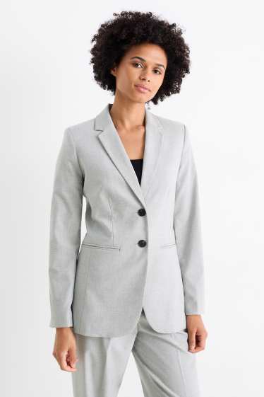 Women - Business blazer - regular fit - light gray-melange