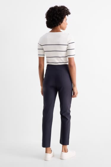 Dona - Pantalons de tela - high waist - slim fit - blau fosc