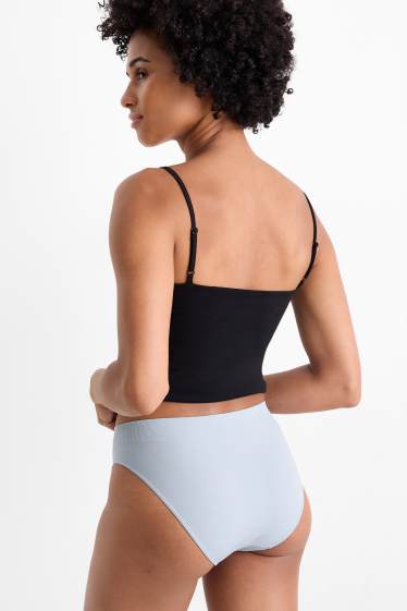 Dames - Set van 3 - slip - naadloos - lichtblauw