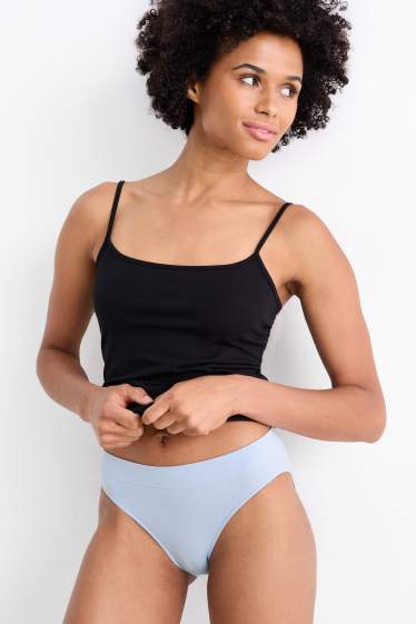 Dames - Set van 3 - slip - naadloos - lichtblauw