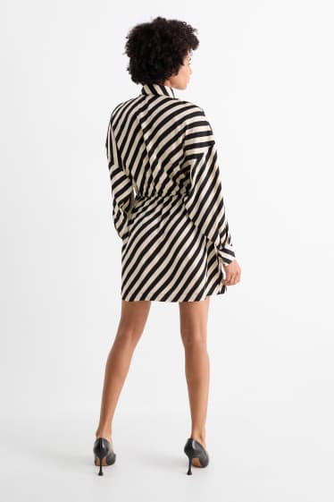 Femmes - Robe-chemisier - à rayures - beige clair