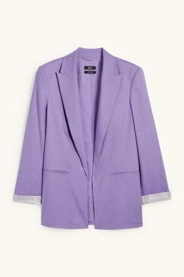 Dona - Americana llarga - relaxed fit - mescla de lli - violeta clar