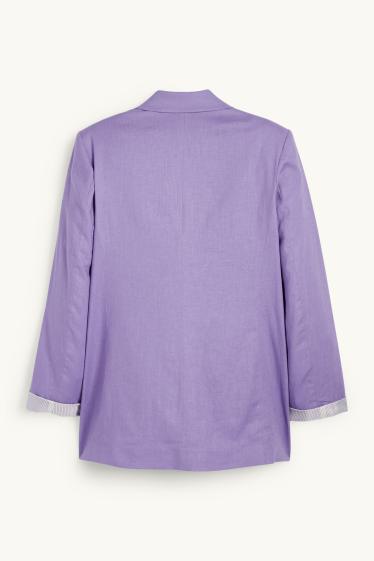 Dona - Americana llarga - relaxed fit - mescla de lli - violeta clar