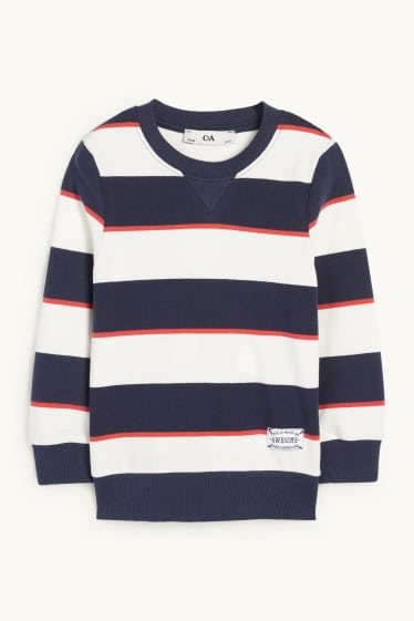 Kinderen: jongens - Longsleeve - gestreept - donkerblauw