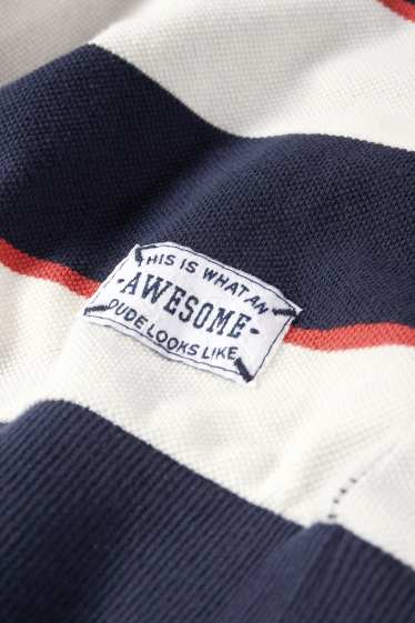 Kinderen: jongens - Longsleeve - gestreept - donkerblauw
