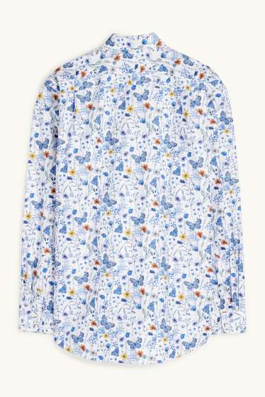 Men - Shirt - regular fit - button-down collar - blue