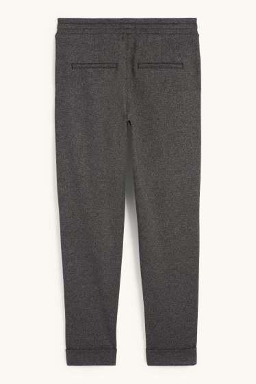 Damen - Stoffhose - Mid Waist - Tapered Fit - grau-braun