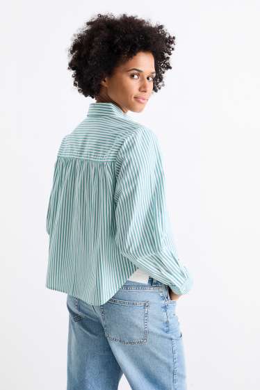 Dames - Blouse - gestreept - groen