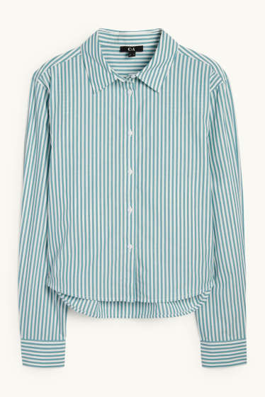 Dames - Blouse - gestreept - groen
