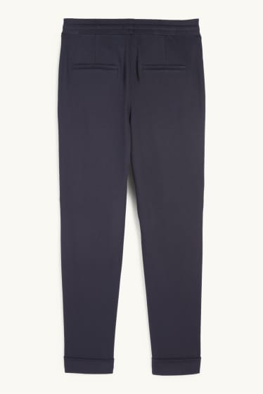 Donna - Pantaloni di jersey - vita media - tapered fit - blu scuro