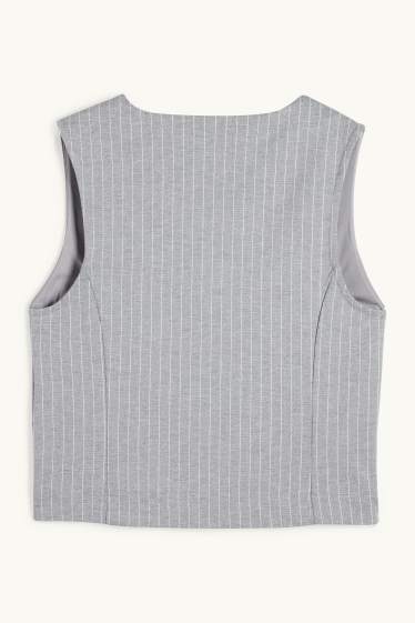 Femmes - Gilet - à rayures - gris