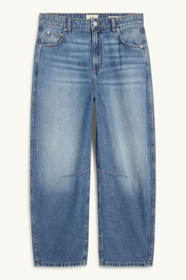 Damen - Balloon Jeans - Mid Waist - jeansblau