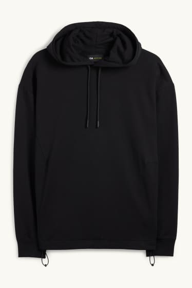 Heren - Oversized sporthoodie - zwart
