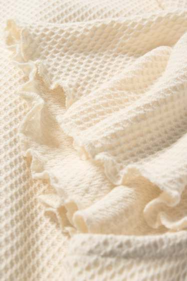 Děti - dívky - Overal - strukturovaný - béžová