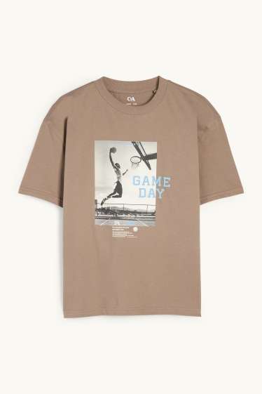 Kinder Jungen - Basketball - Kurzarmshirt - hellbraun