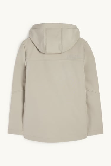 Bambini - Giacca softshell con cappuccio - idrorepellente - grigio