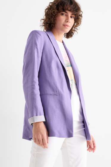 Dona - Americana llarga - relaxed fit - mescla de lli - violeta clar