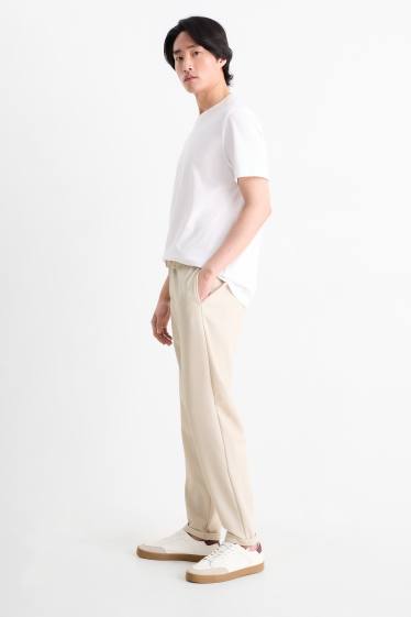 Bărbați - Pantaloni de trening - structurați - bej deschis