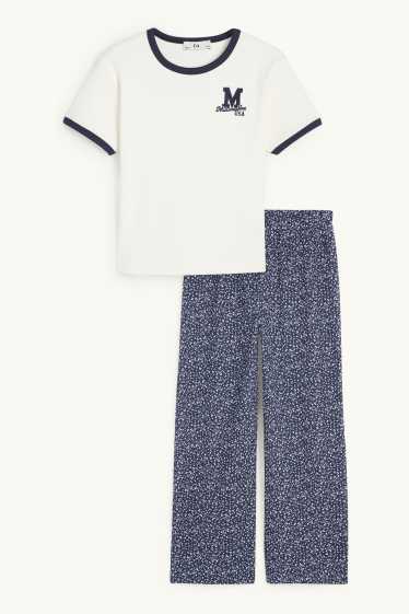 Kinder Mädchen - Set - Milwaukee - Kurzarmshirt und Stoffhose - 2 teilig - dunkelblau