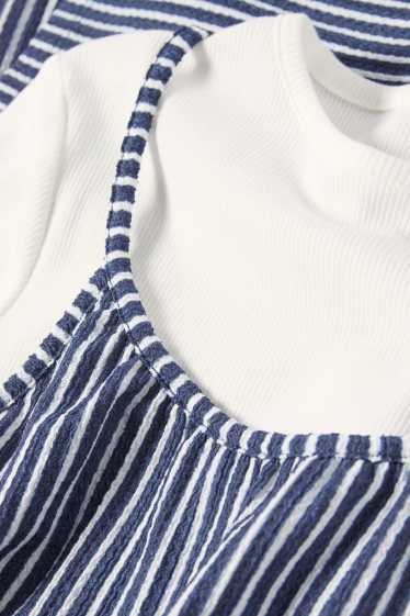 Kinder Mädchen - Set - Kurzarmshirt und Jumpsuit - 2 teilig - dunkelblau