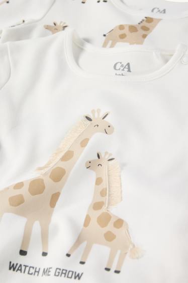 Miminka - chlapci - Multipack 2 ks - motivy žiraf - pyžamo pro miminka - 4 díly - krémově bílá