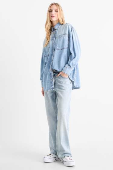 Femmes - Jean baggy - mid waist - jean bleu clair