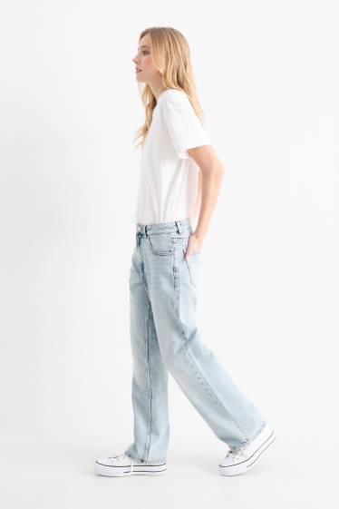Femmes - Jean baggy - mid waist - jean bleu clair