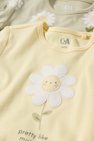 Baby Girls - Multipack of 2 - daisies - baby pyjamas - 4 piece - light yellow