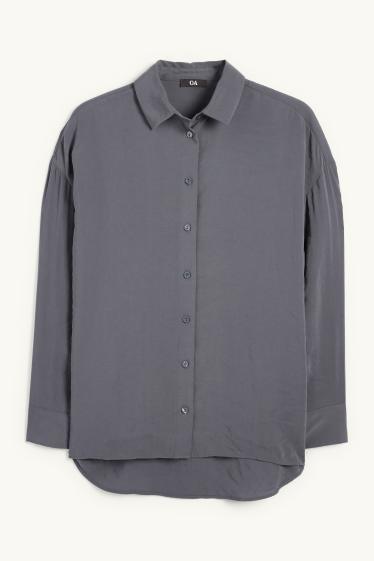 Dames - Blouse - donkergrijs