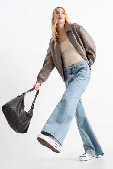 Donna - Jeans svasati a gamba larga - vita media - jeans azzurro