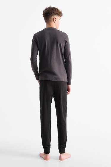 Děti - chlapci - Minecraft - pyžamo - 2dílné - tmavošedá