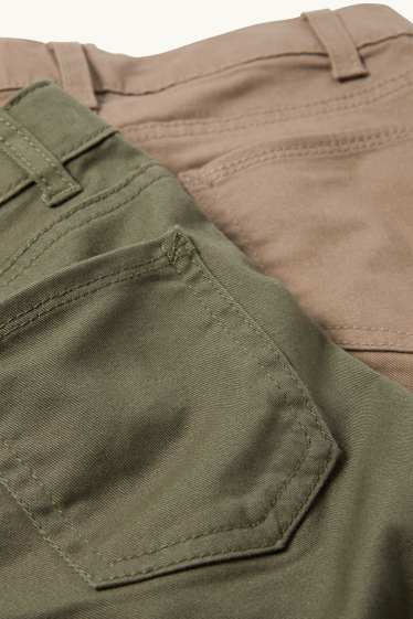 Kinderen: jongens - Set van 2 - slim jeans - donkergroen