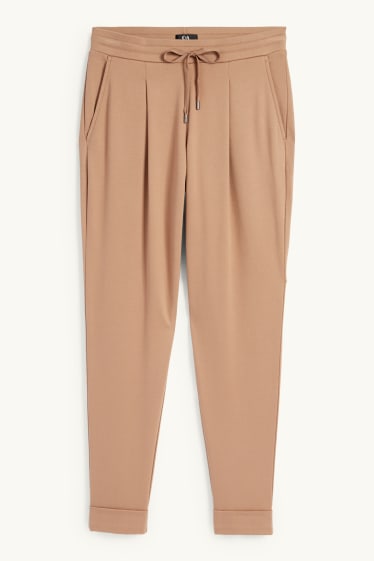 Dona - Pantalons de punt - mid waist - tapered fit - beix
