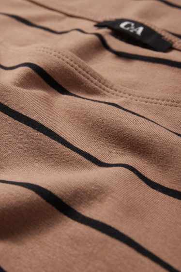 Donna - Maglia a maniche lunghe - a righe - marrone chiaro