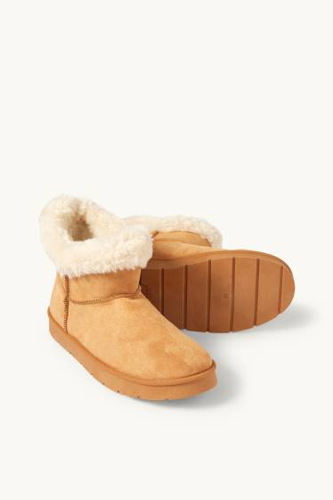 Women - Boots - faux suede - beige