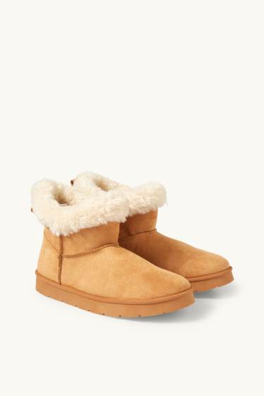 Women - Boots - faux suede - beige
