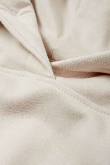 Damen - Crop Hoodie - cremeweiß