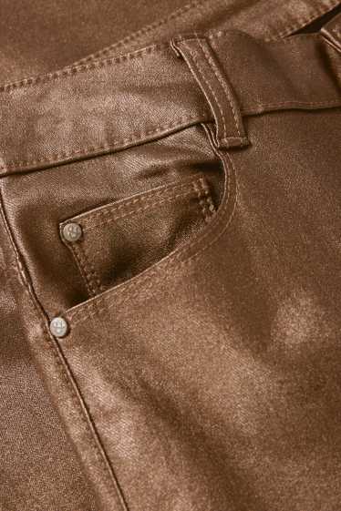 Women - Trousers - high waist - skinny fit - shiny - gold