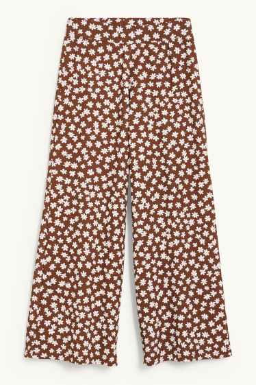 Femei - CLOCKHOUSE - pantaloni culotte - cu flori - maro