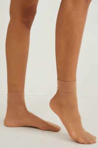 Damen - Multipack 3er - Feinsöckchen - LYCRA® - 20 DEN - braun